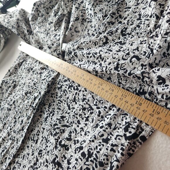 Proenza Schouler Graphic Scribble Print Cotton Shift Dress Button Cuffs Size 6 - Picture 6 of 11